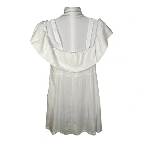 PARADISE Off The Shoulder Button-Down
Woven Mini Dress in White New Medium - Picture 3 of 7